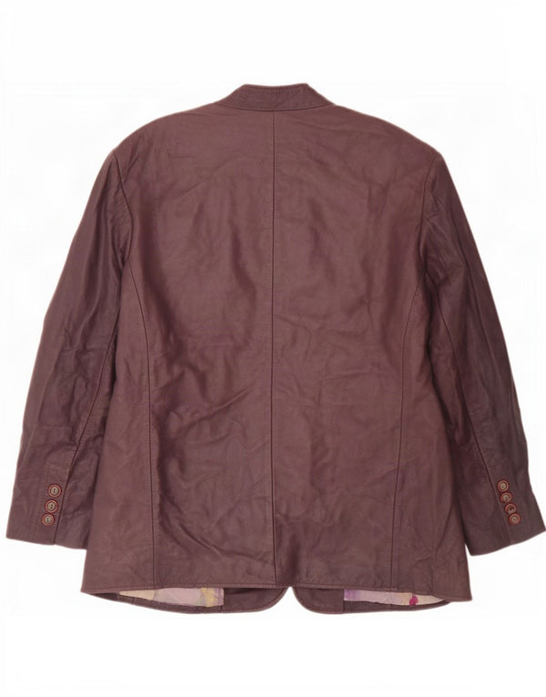 Cruse Damen Zweireiher-Blazer aus Leder, EU 42, Größe L, Lila