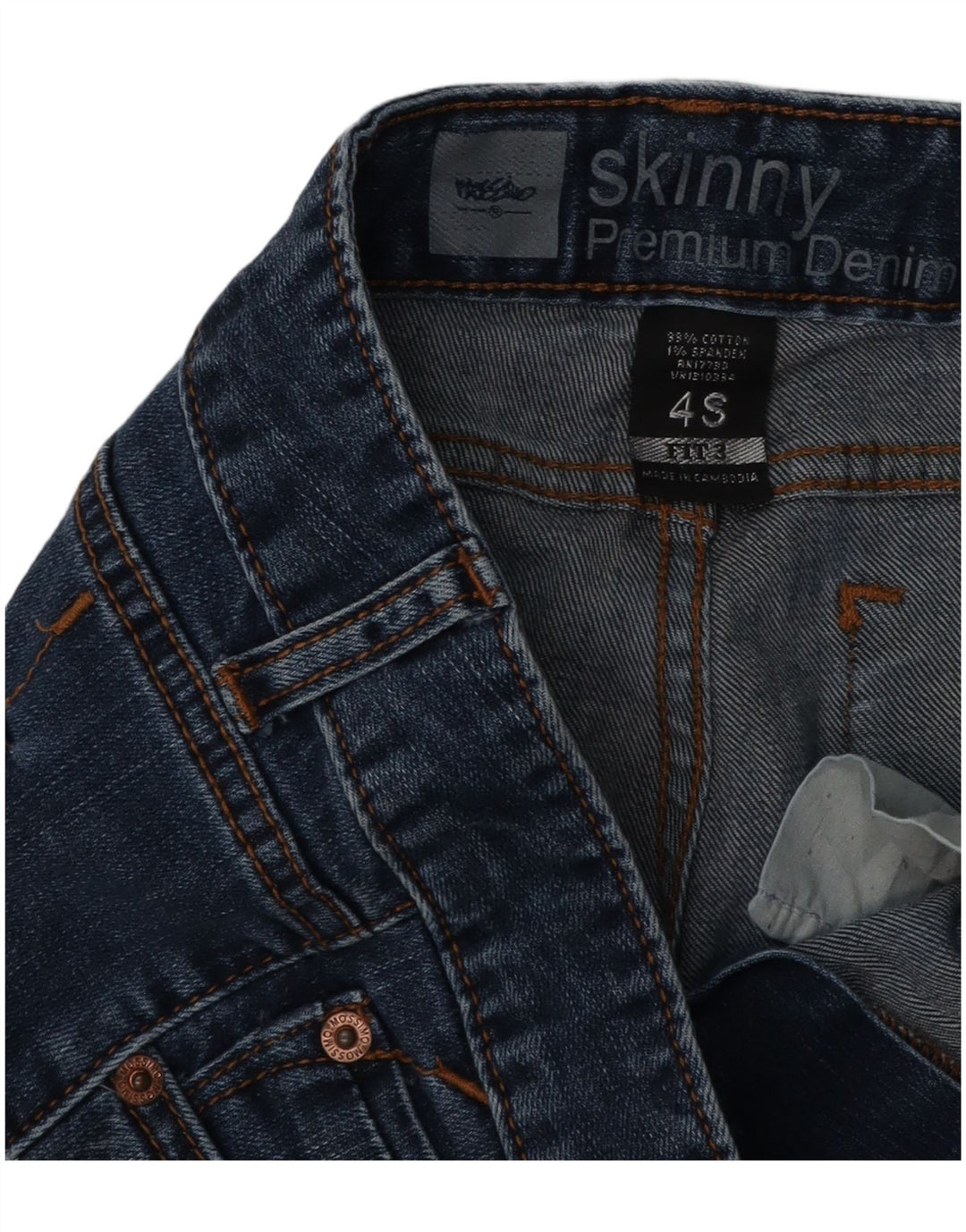 MOSSIMO Damen Skinny Jeans US 4 Small W29 L29 Blaue Baumwolle