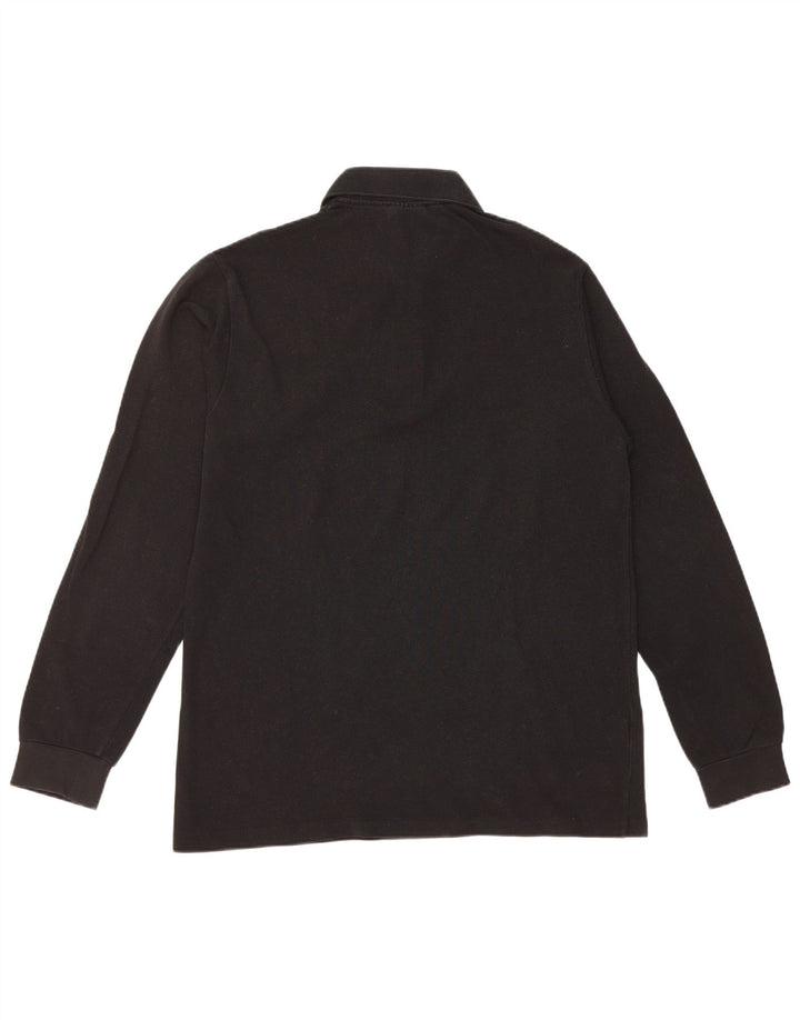 Lacoste Herren-Langarm-Poloshirt, Größe 4, mittelgroß, schwarze Baumwolle