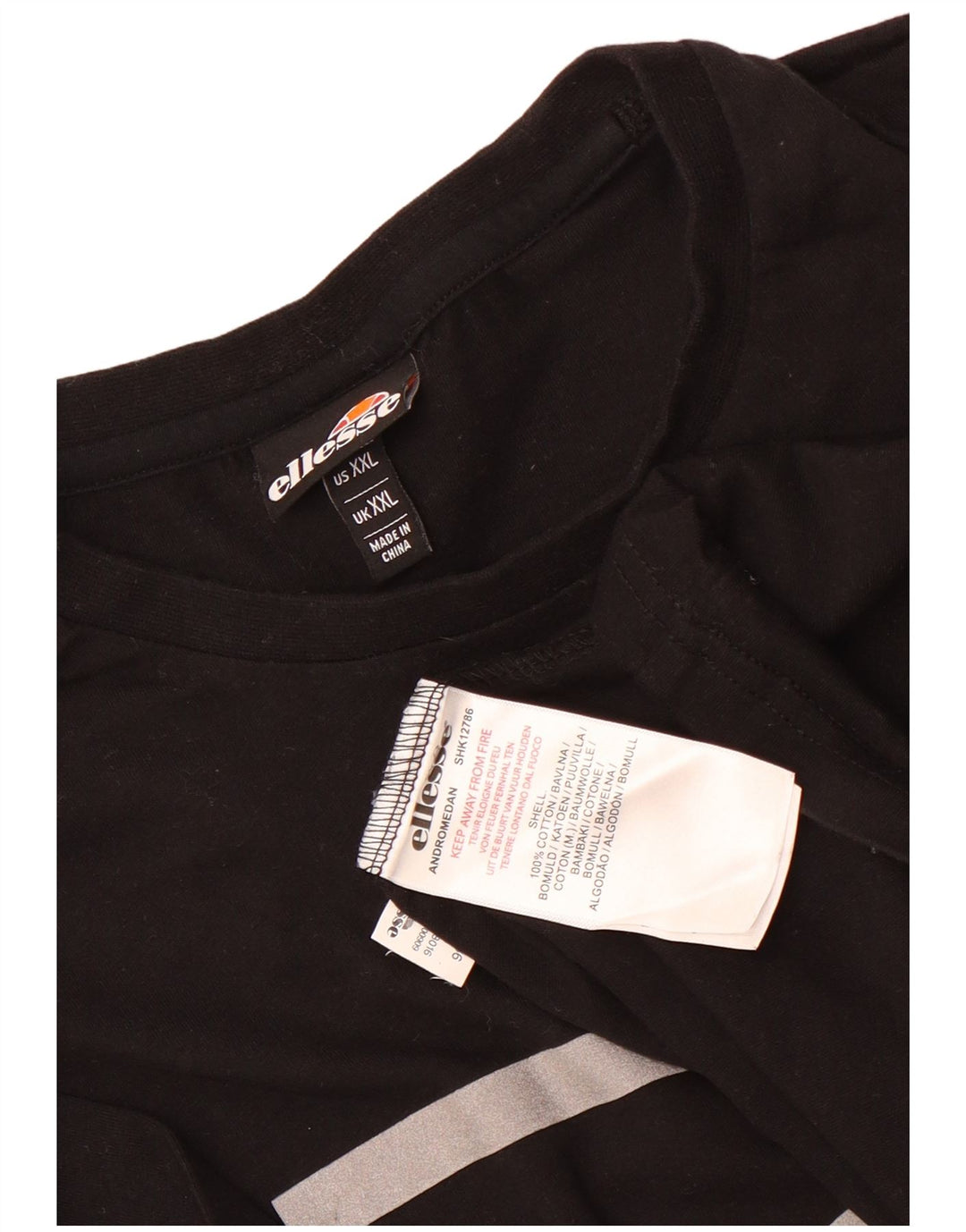 Ellesse Herren Grafik T-Shirt Top 2XL Schwarz Baumwolle