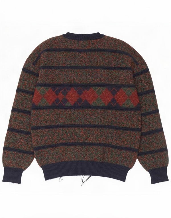 Liabel Herren-Pullover mit Rundhalsausschnitt, groß, mehrfarbig, Argyle/Diamant
