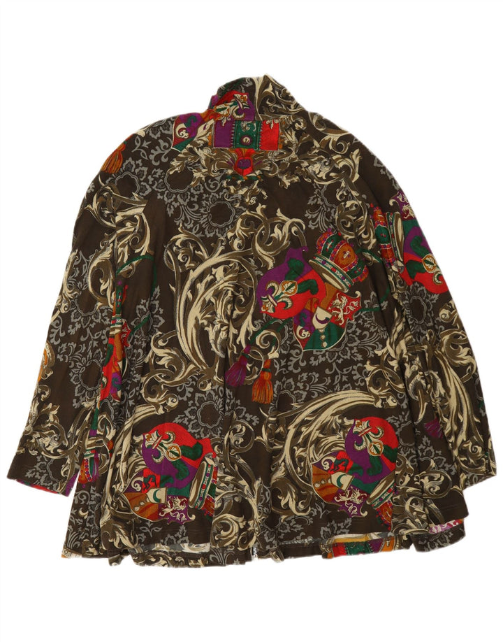 Vintage Damen Übergroßer Mantel UK 14 Mittelmehrfarbige Paisley-Baumwolle