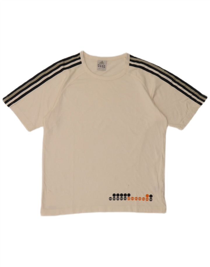 Adidas Herren Grafik-T-Shirt-Oberteil aus mittelweißer Baumwolle