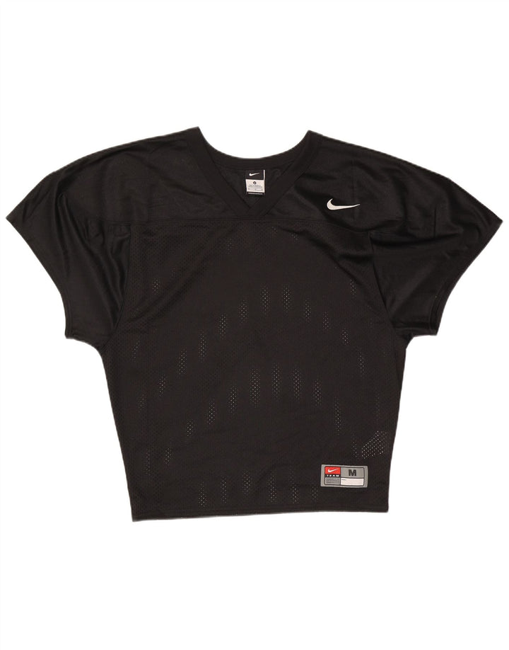 NIKE Damen T-Shirt Top UK 14 Medium Schwarz Polyester
