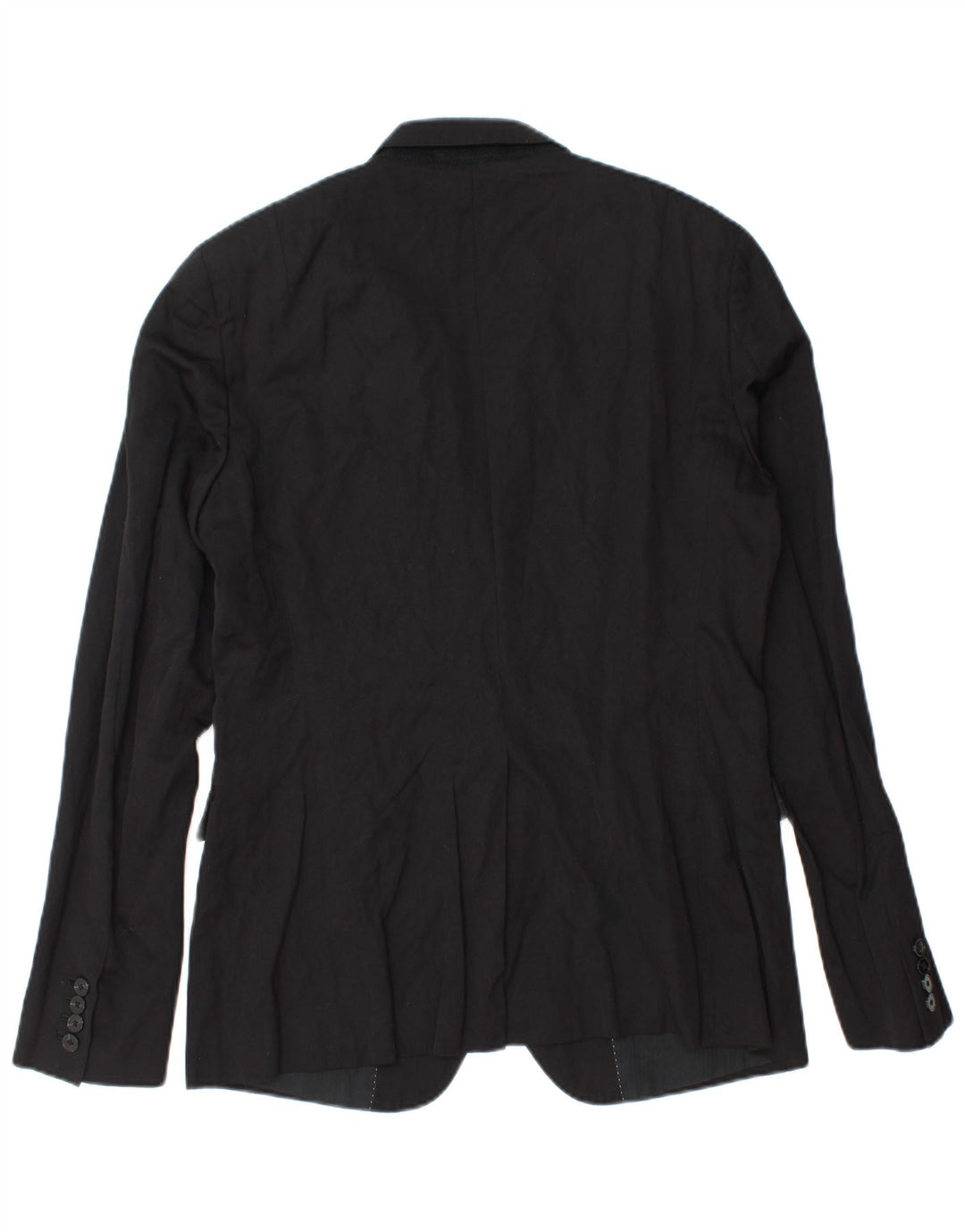 All Saints Herren-Blazer mit 2 Knöpfen, UK 40, große schwarze Wolle