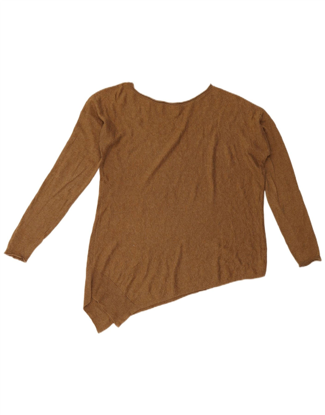 Asymmetrischer Pullover mit U-Boot-Ausschnitt für Damen von Zara, Gr. 14, Mittelbraun