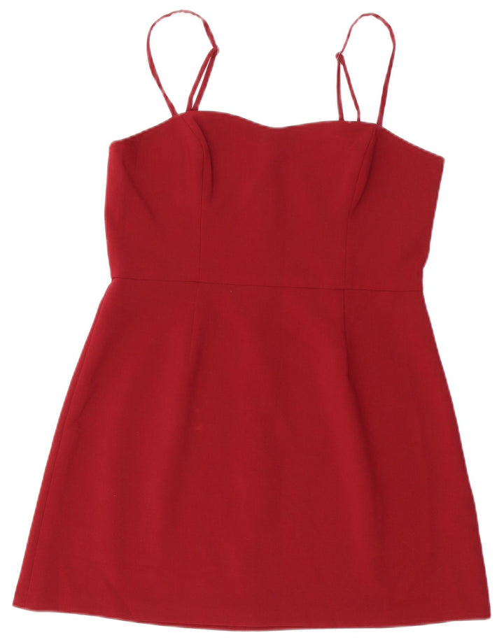 French Connection Damen-Sommerkleid, UK 14, mittleres Burgunderrot, Polyester