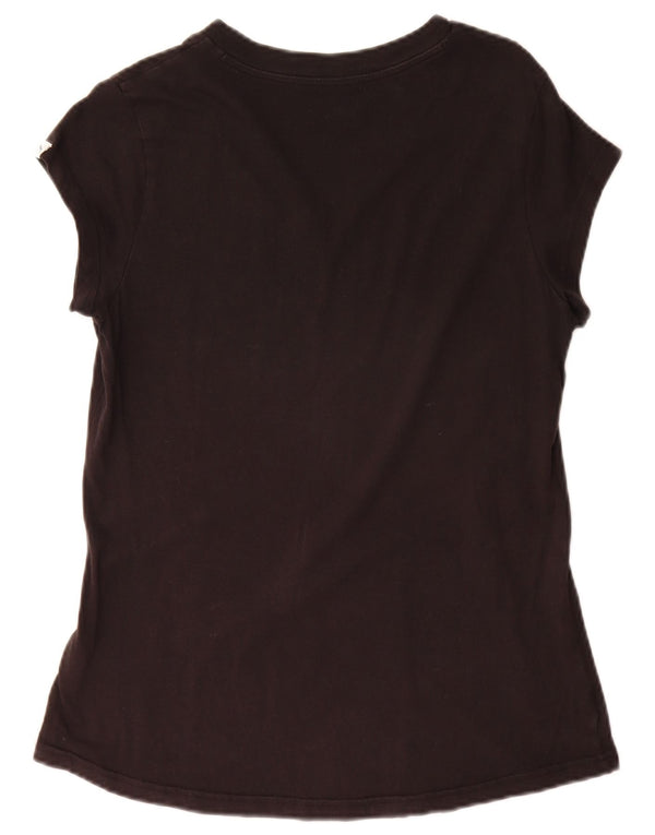 Puma Damen Grafik T-Shirt Top UK 14 Large Schwarz