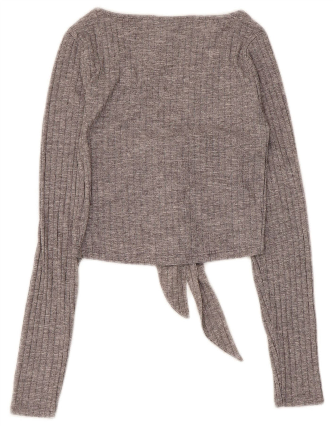 Topshop Damen Langarm-Crop-Top UK 6 XS Grau Polyester