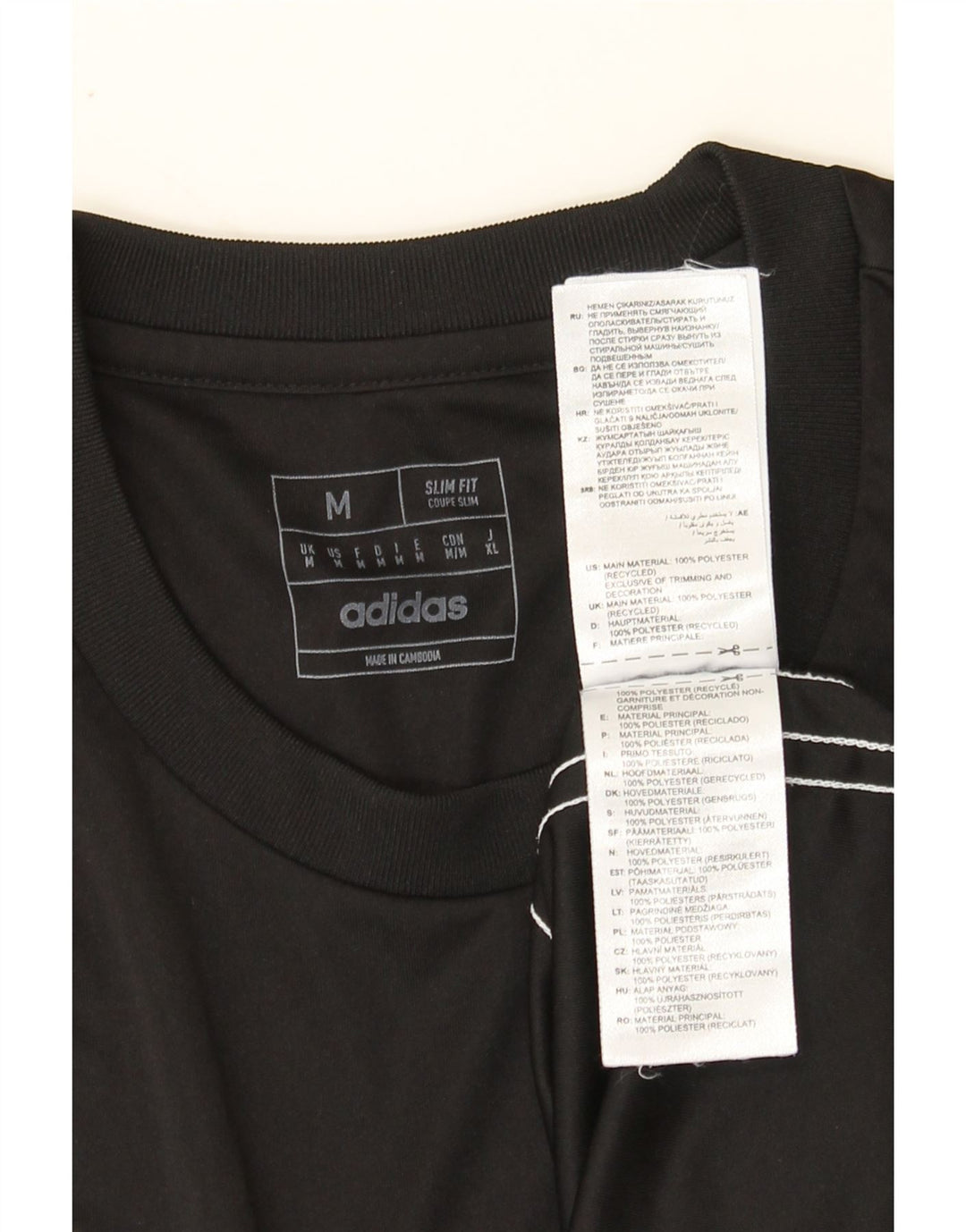 ADIDAS Mens Aeroready Slim Fit T-Shirt Top Medium Black Polyester Vintage Adidas and Second-Hand Adidas from Messina Hembry 