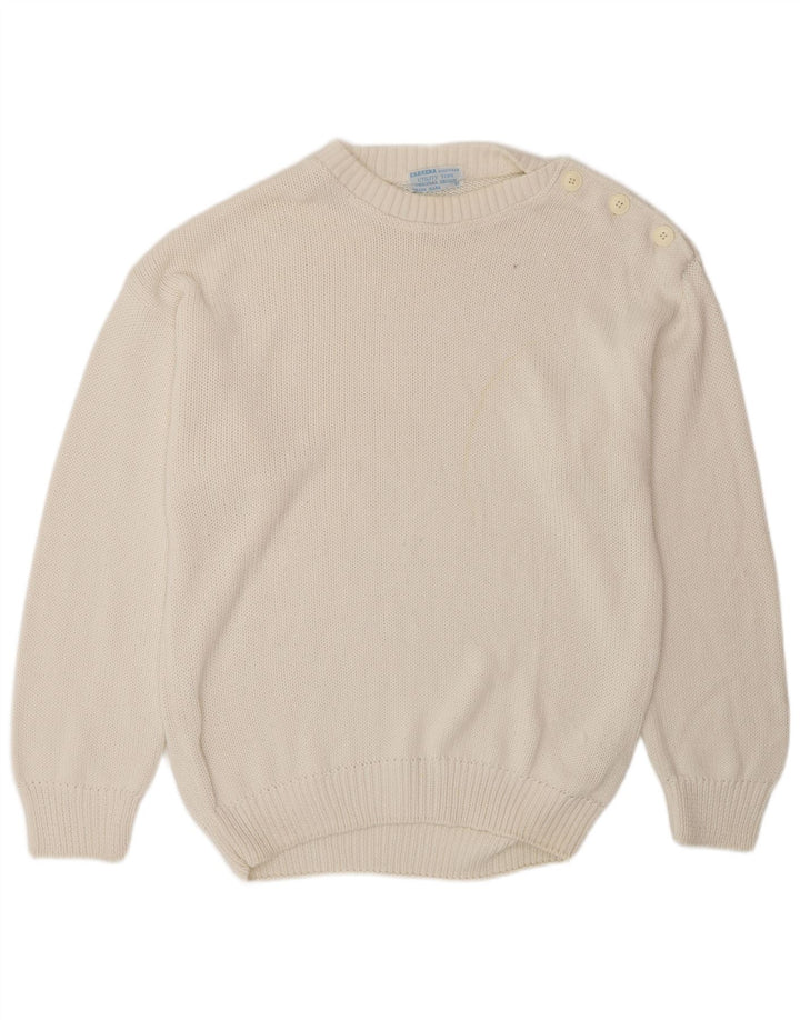 Carrera Herren-Pullover mit Rundhalsausschnitt, XL, weiße Baumwolle