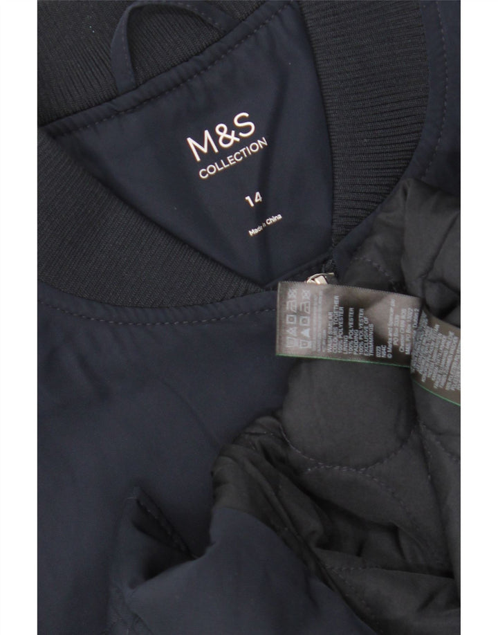 Marks & Spencer Damen Übergroße Bomberjacke UK 14 Large Marineblau