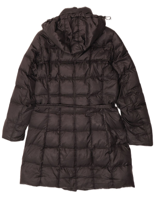 Geox Womens Respira Hooded Wattierter Mantel UK 14 Large Schwarz Polyester