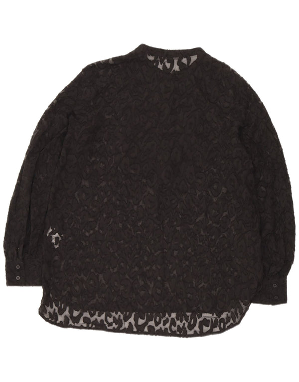 Durchsichtiges Tunika-Oberteil für Damen von French Connection, UK 12, Mittelschwarz