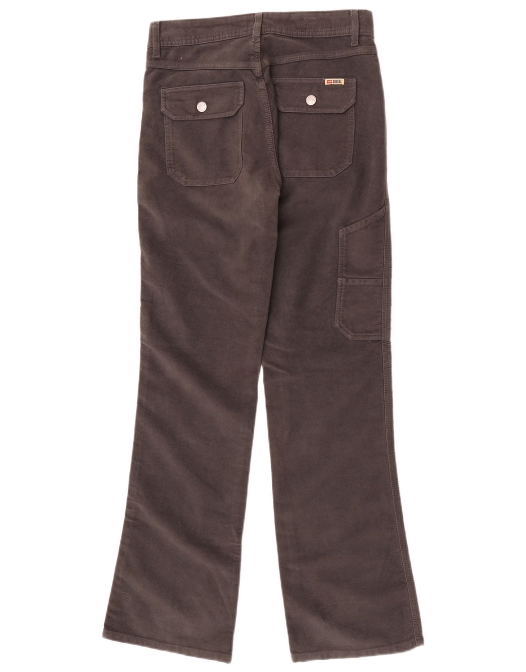 Diesel Damen Bootcut-Cargohose aus Samt, W27, L32, graue Baumwolle