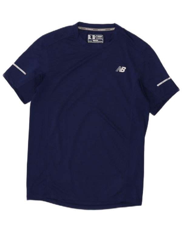 New Balance Herren T-Shirt Top Small Marineblau Polyester