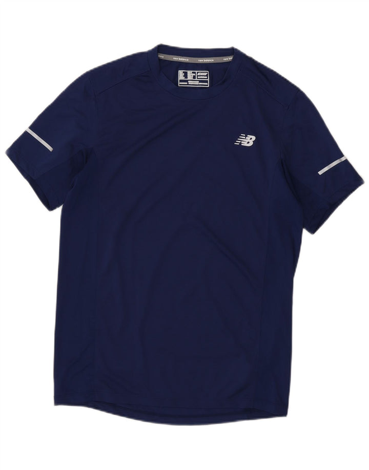New Balance Herren T-Shirt Top Small Marineblau Polyester