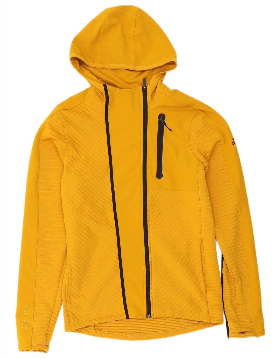 Adidas Herren-Kapuzenpullover mit Reißverschluss, klein, gelb, Polyester