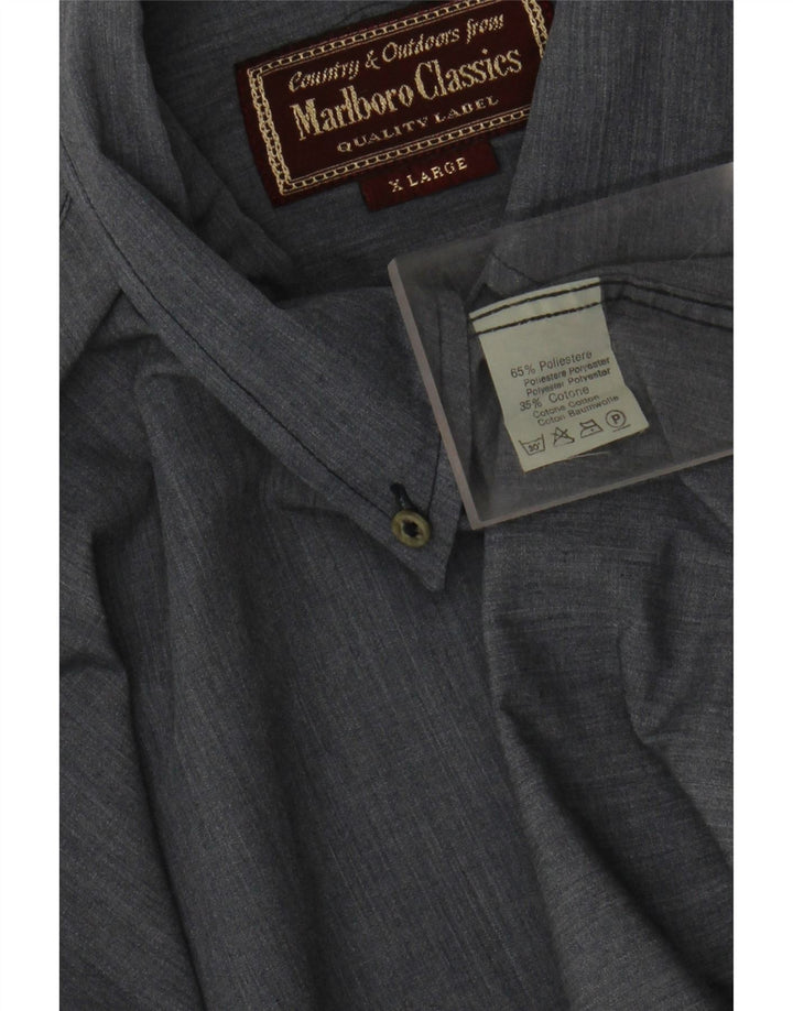 MARLBORO CLASSICS Mens Shirt XL Blue Polyester