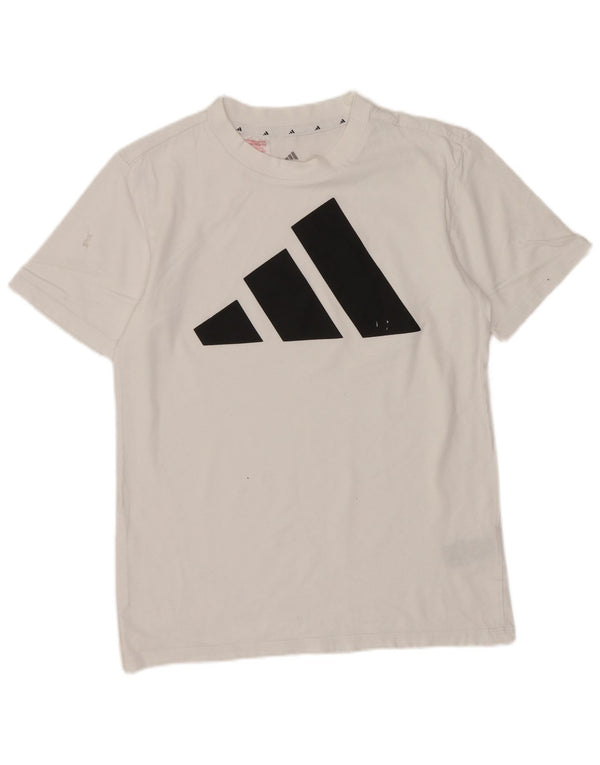 Adidas Jungen T-Shirt mit Grafik, 13–14 Jahre, Größe L, weiße Baumwolle