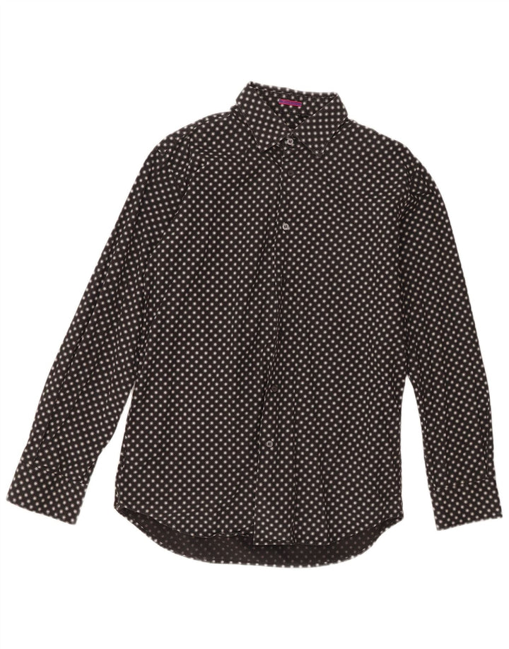 Paul Smith Herrenhemd Größe 42 16 1/2 Große schwarze gepunktete Baumwolle