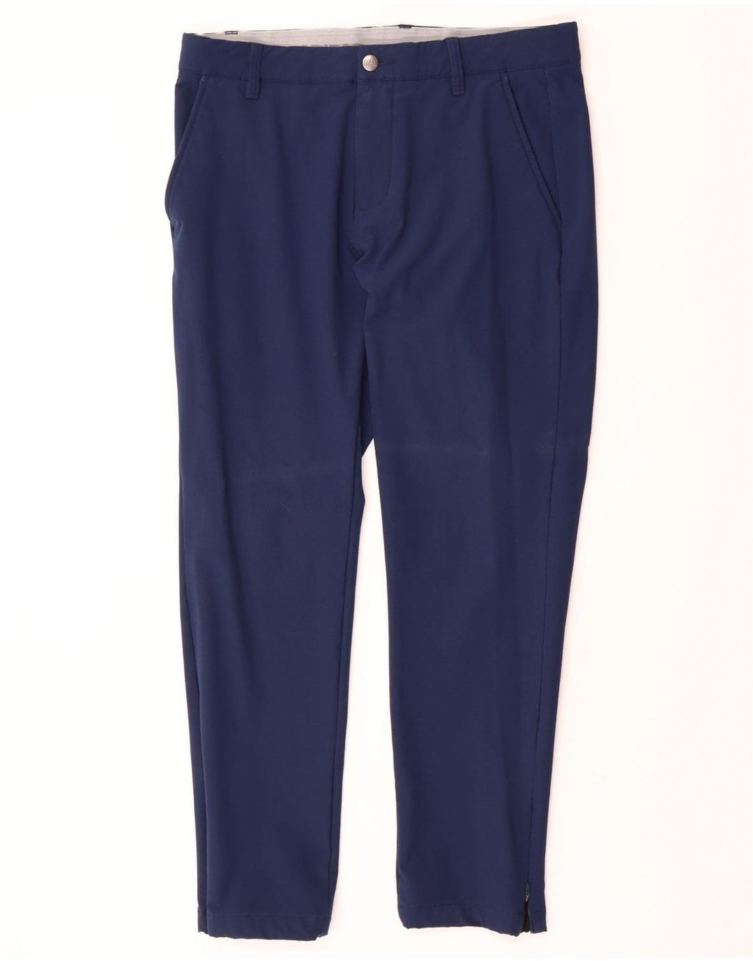 ADIDAS Mens Slim Chino Trousers W32 L30 Navy Blue Polyester