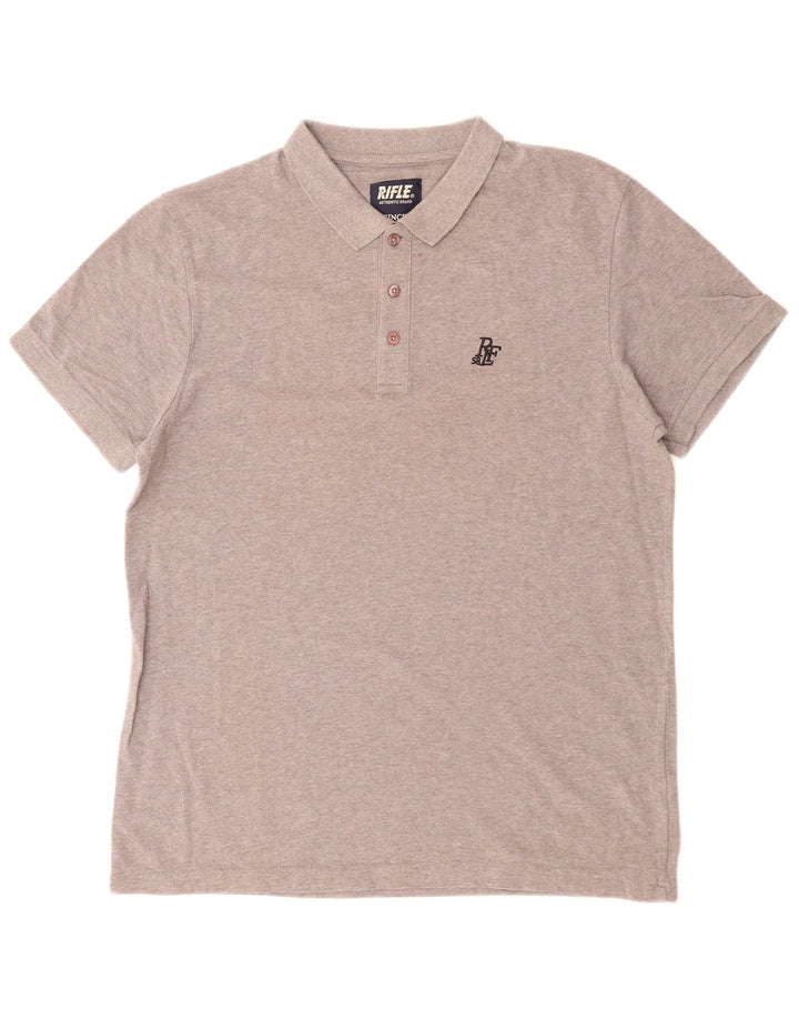 RIFLE Herren Poloshirt XL Grau Baumwolle