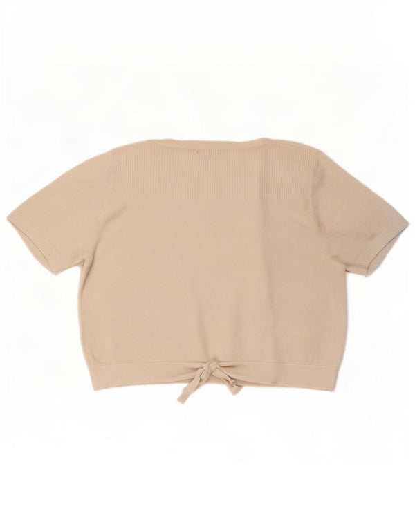 Marks & Spencer Damen Crop Short Sleeve Cardigan Top UK 12 Mittelweiß