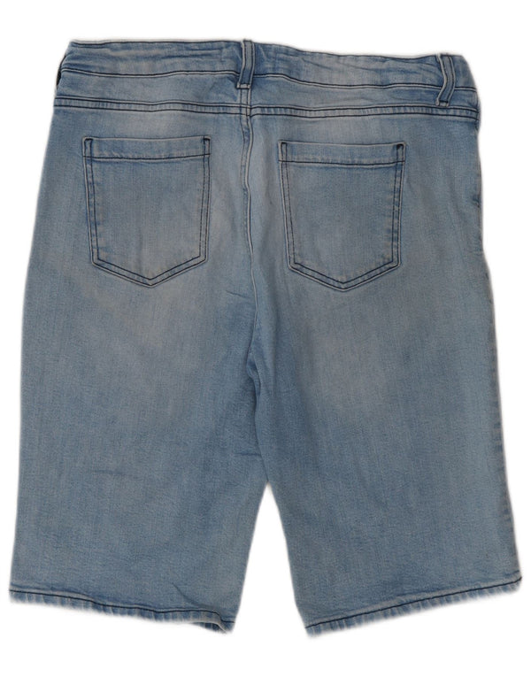 Marks & Spencer Damen Bermuda Denim Shorts UK 16 Large W32 Blaue Baumwolle