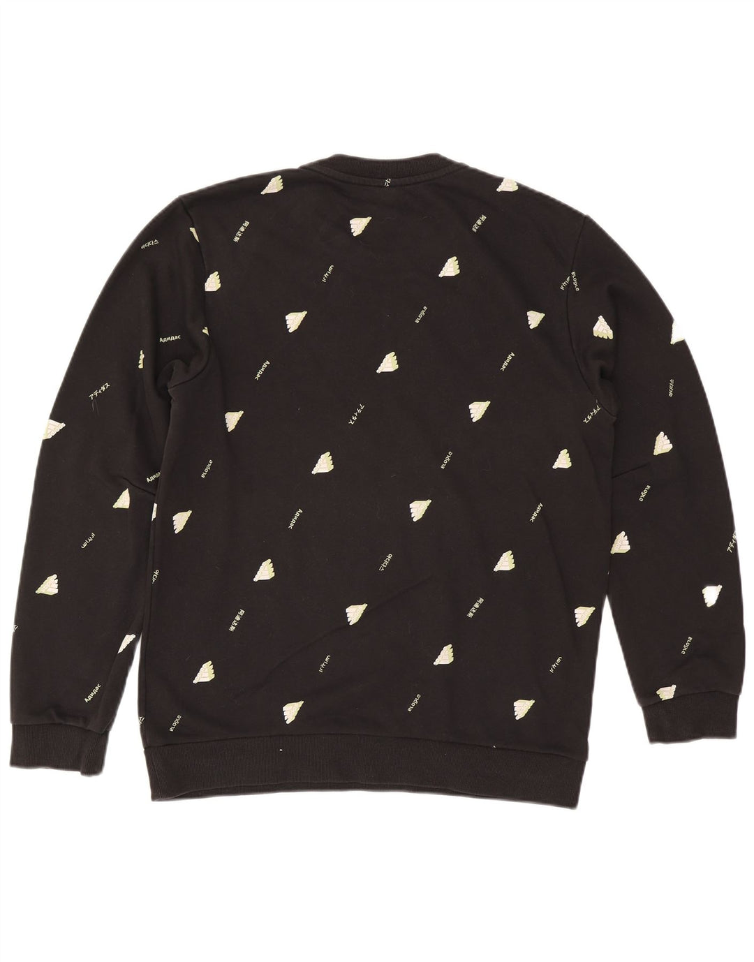 Adidas Herren Grafik-Sweatshirt-Pullover, groß, schwarze Baumwolle
