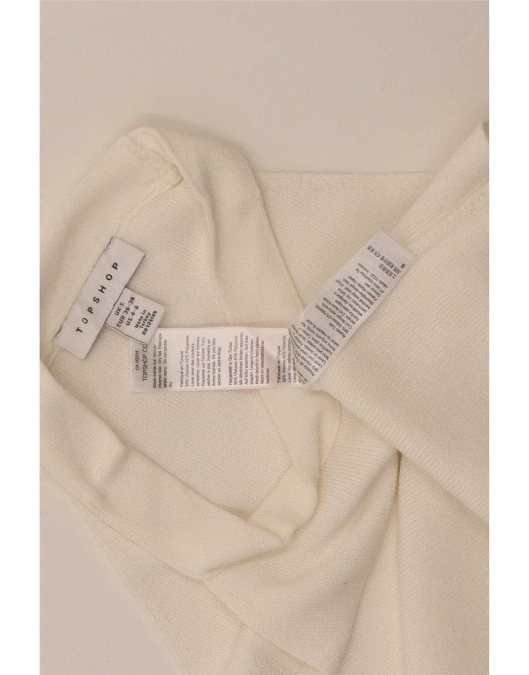 Topshop Damen Crop Neckholder Top UK 8 Small Weiße Viskose
