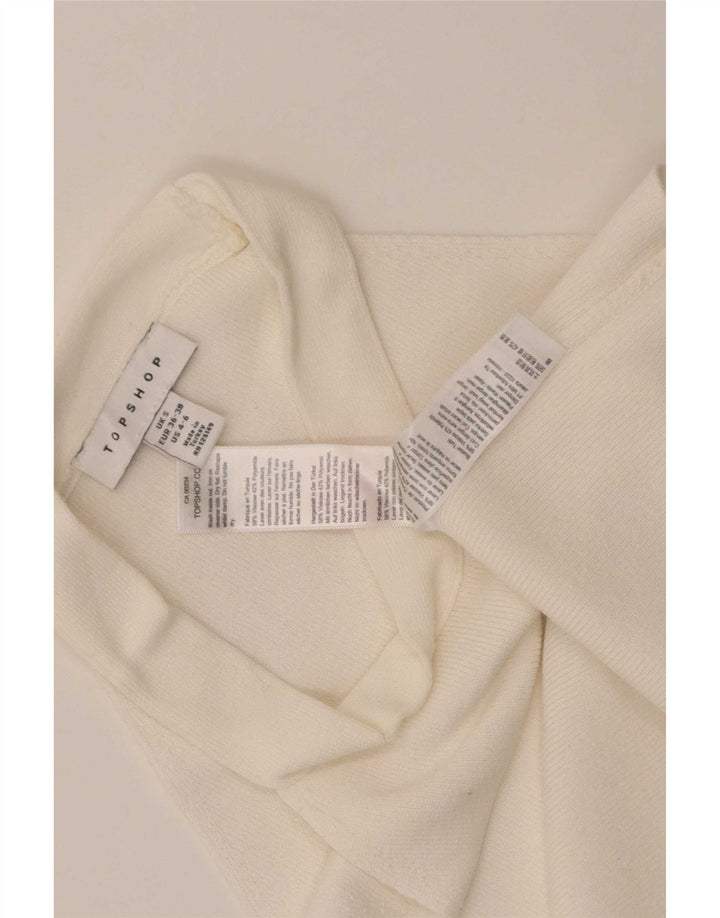 Topshop Damen Crop Neckholder Top UK 8 Small Weiße Viskose