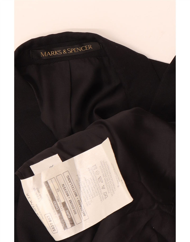 Marks & Spencer Herren-Blazer mit 2 Knöpfen, UK 46, XL, Schwarz, Polyester