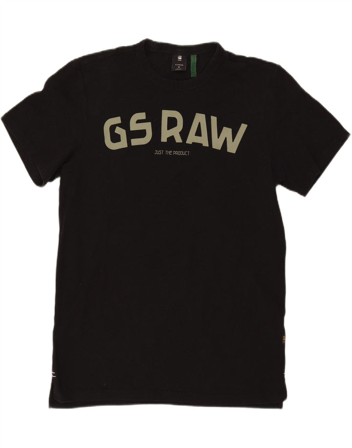 G-STAR Herren Grafik-T-Shirt-Oberteil aus mittelschwarzer Baumwolle