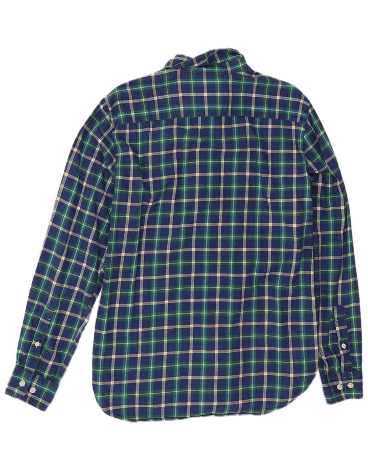 Crew Clothing Herren-Flanellhemd mit schmaler Passform, mittelblau, kariert, Baumwolle