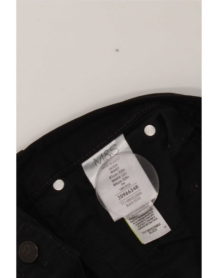 Marks & Spencer Herren Autograph Slim Jeans W32 L33 Schwarze Baumwolle