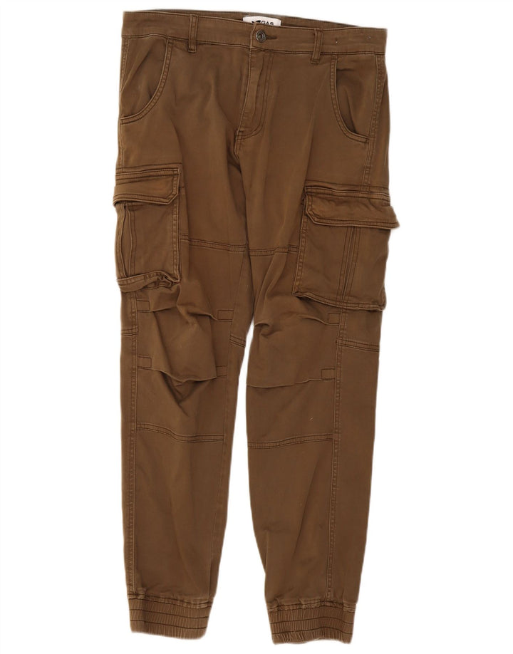 Gas Herren-Jogger-Cargohose, Größe L, W34, L29, Beige