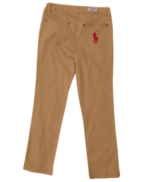 Ralph Lauren Girls Slim Casual Trousers 11-12 Years W27 L25 Beige Cotton