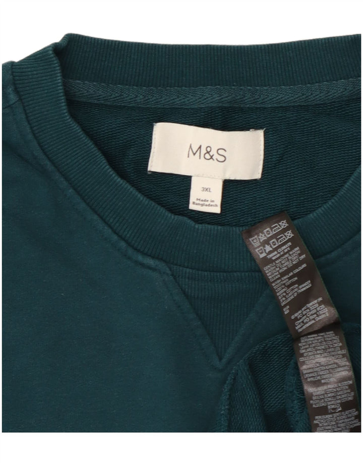 Marks & Spencer Herren Sweatshirt Pullover 3XL Grün Baumwolle