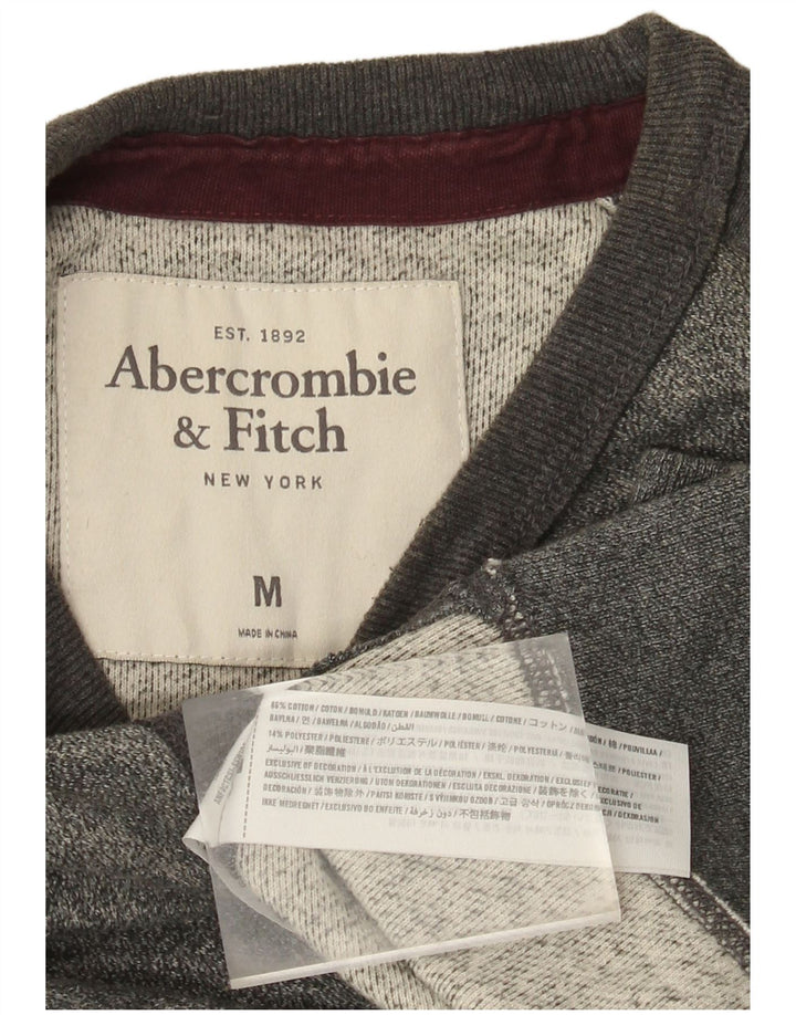 ABERCROMBIE & FITCH Herren-Sweatshirt-Pullover aus mittelgrauer Colourblock-Baumwolle