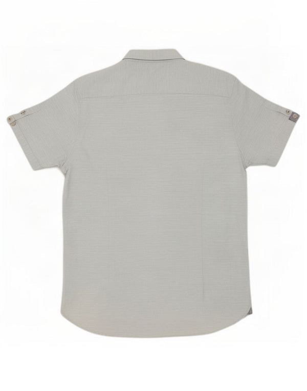 Ted Baker Mens Short Sleeve Shirt Size 4 Large Blue Cotton
