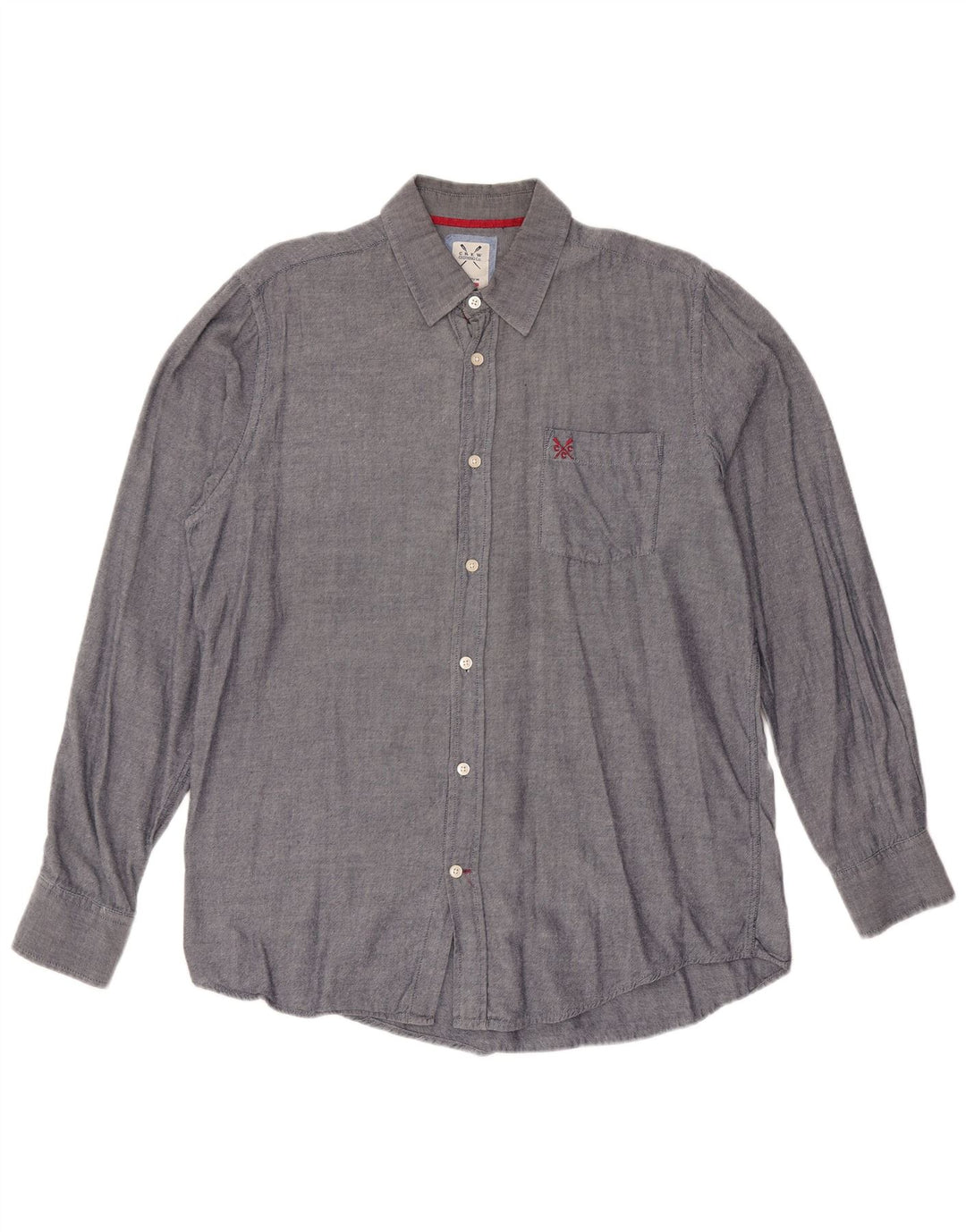 CREW CLOTHING Herren-Hemd mit klassischer Passform, mittelmarineblaue Baumwolle