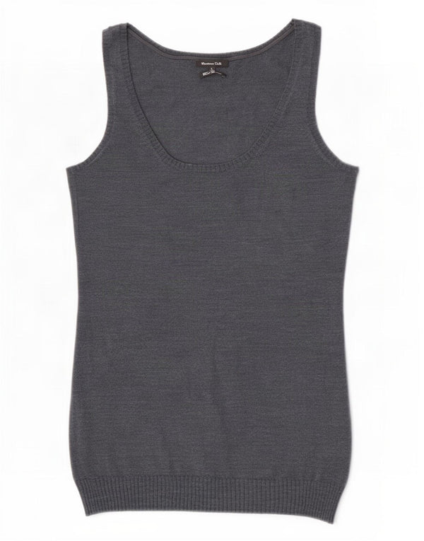 Massimo Dutti Damen Weste Tank Top UK 14 Große graue Wolle