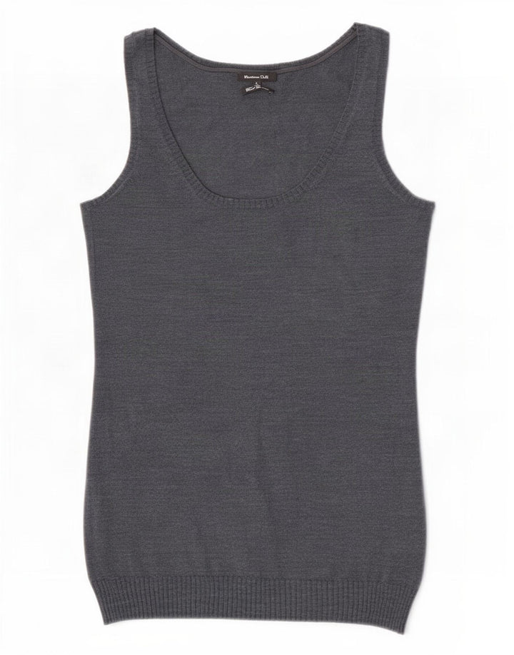 Massimo Dutti Damen Weste Tank Top UK 14 Große graue Wolle