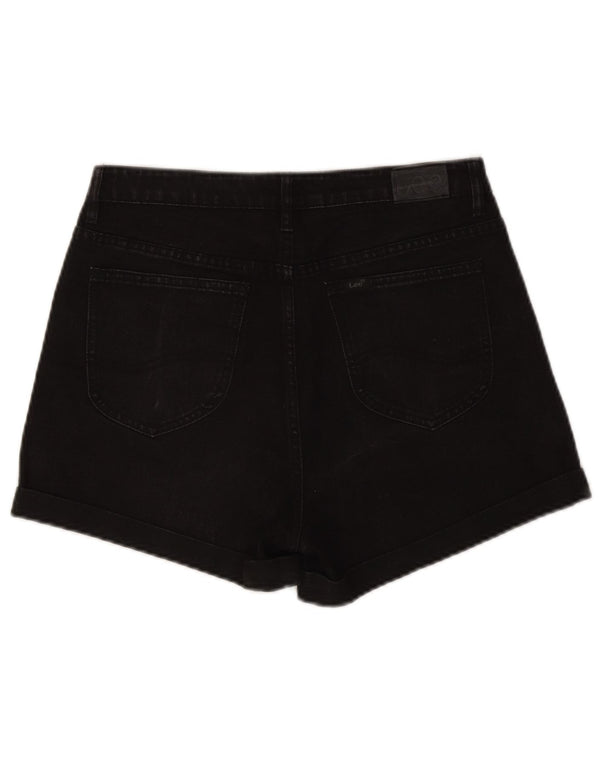 Lee Womens Wide Leg High Waist Denim Shorts US 12 Large W30  Black Cotton