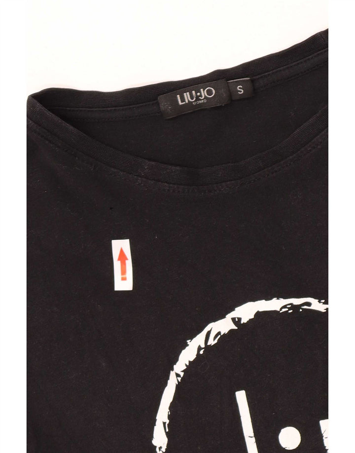 Liu Jo Herren-T-Shirt mit Grafik, Größe S, schwarze Baumwolle