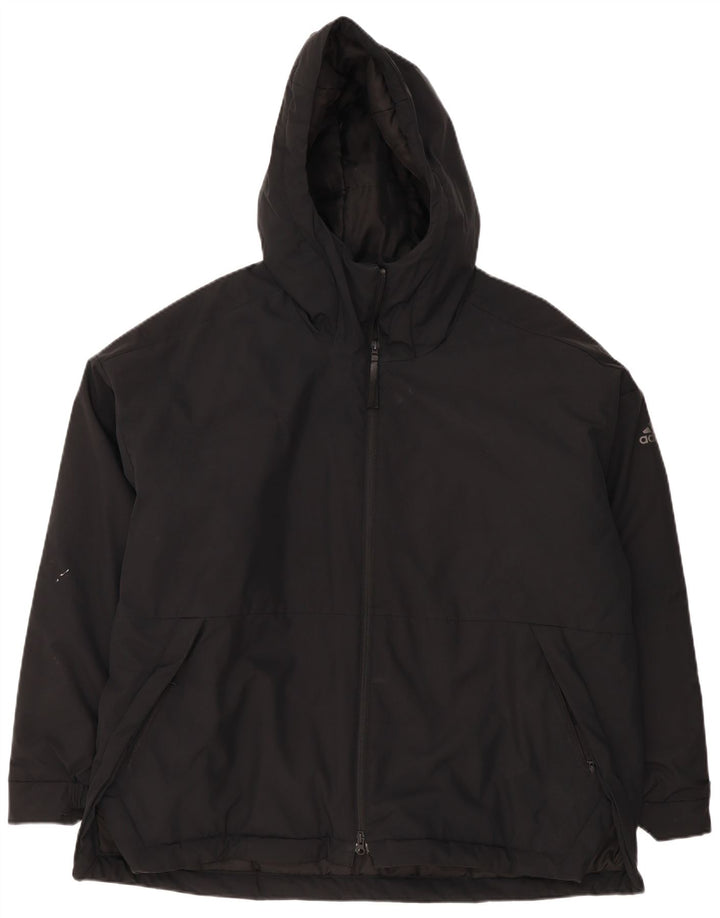 Adidas Herren Kapuzenjacke, gepolstert, UK 42, XL, Schwarz, Polyester