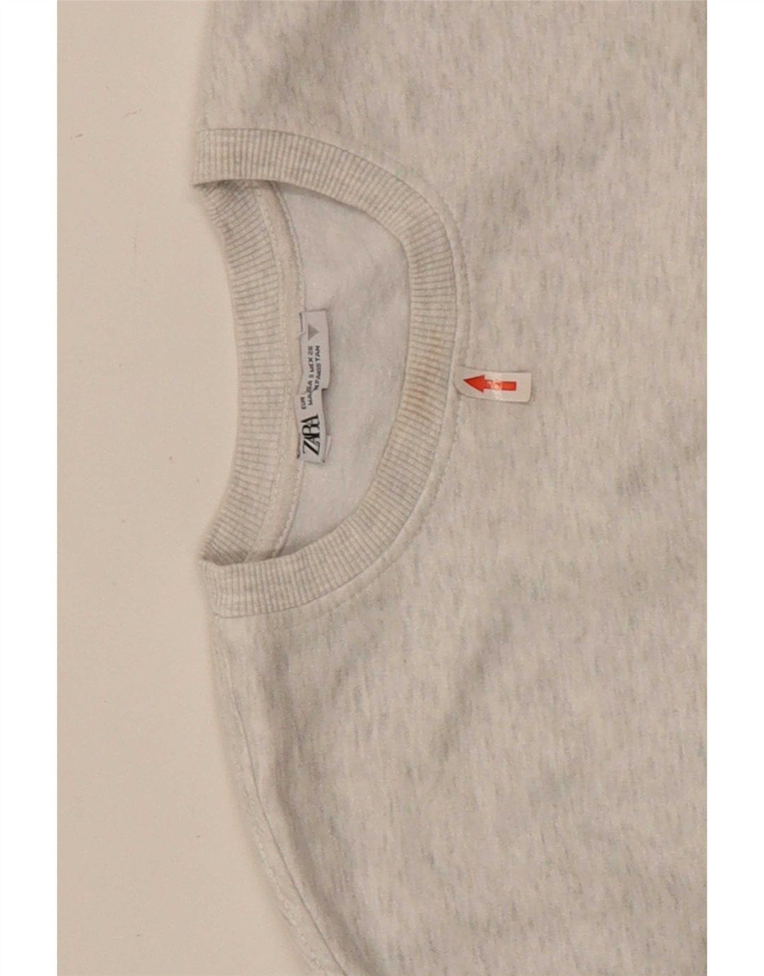 Übergroßer Crop-Sweatshirt-Pullover von Zara für Damen, Gr. 10, klein, grau gefleckt