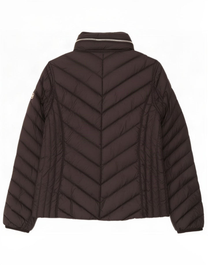 Michael Kors Wattierte Damenjacke mit Kapuze, UK 14, Mittelschwarzes Nylon