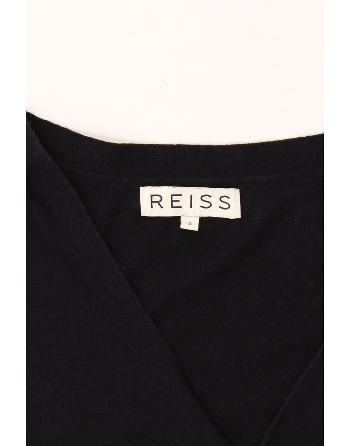 REISS Mens Cardigan Sweater Small Navy Blue Cotton Vintage Reiss and Second-Hand Reiss from Messina Hembry 